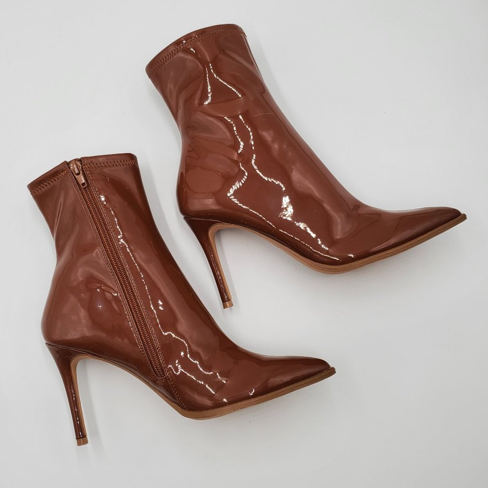 Steve Madden Petraz Cognac Patent Booties - Picture 8 of 17